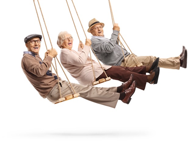 Old people swinging